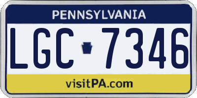PA license plate LGC7346