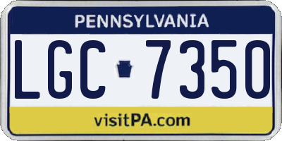 PA license plate LGC7350