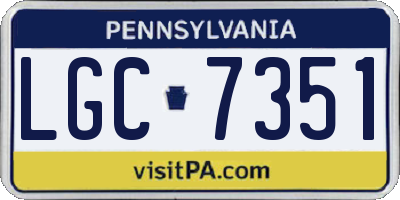 PA license plate LGC7351