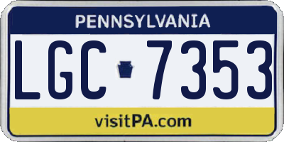 PA license plate LGC7353