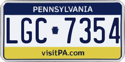 PA license plate LGC7354