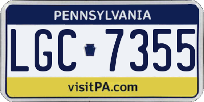 PA license plate LGC7355