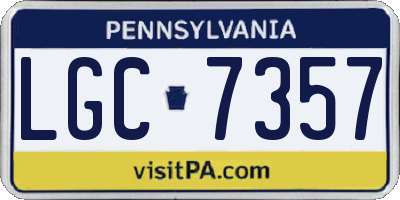 PA license plate LGC7357