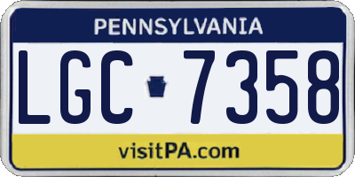 PA license plate LGC7358