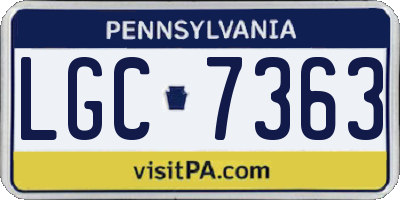 PA license plate LGC7363
