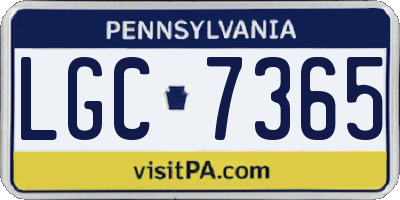 PA license plate LGC7365