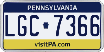 PA license plate LGC7366