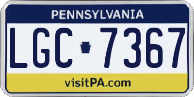 PA license plate LGC7367
