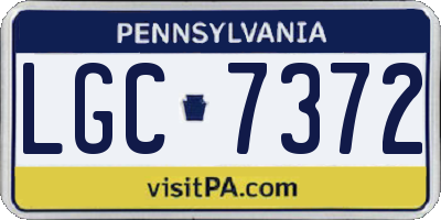 PA license plate LGC7372