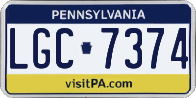 PA license plate LGC7374