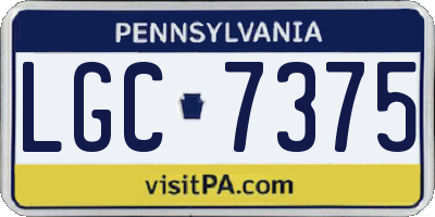 PA license plate LGC7375