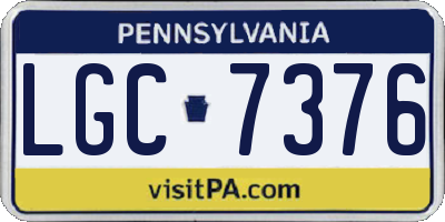 PA license plate LGC7376
