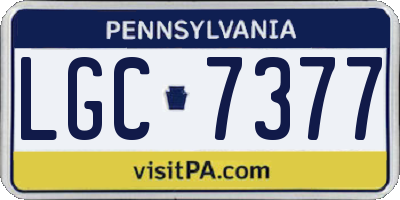PA license plate LGC7377
