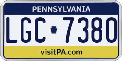 PA license plate LGC7380