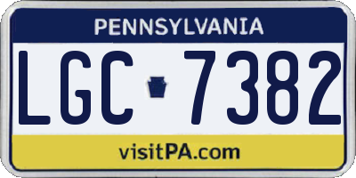 PA license plate LGC7382