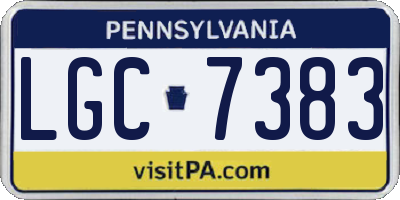 PA license plate LGC7383