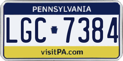PA license plate LGC7384
