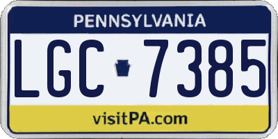 PA license plate LGC7385