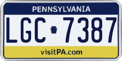 PA license plate LGC7387