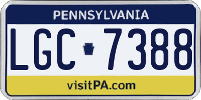 PA license plate LGC7388