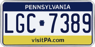 PA license plate LGC7389