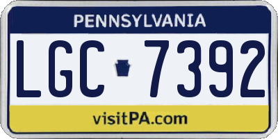 PA license plate LGC7392