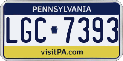 PA license plate LGC7393