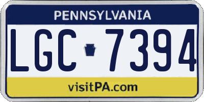 PA license plate LGC7394