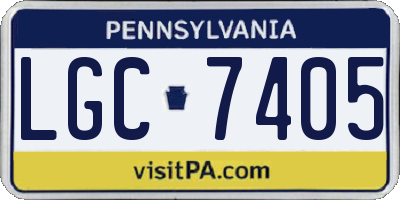PA license plate LGC7405