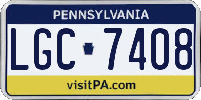 PA license plate LGC7408