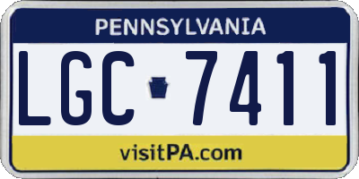 PA license plate LGC7411