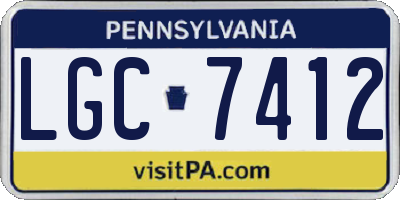 PA license plate LGC7412