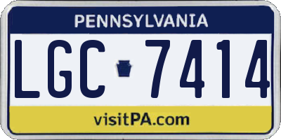 PA license plate LGC7414