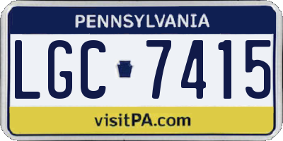 PA license plate LGC7415