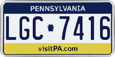 PA license plate LGC7416