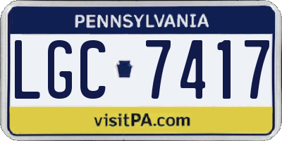 PA license plate LGC7417