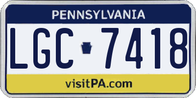 PA license plate LGC7418