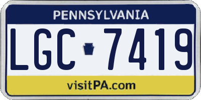 PA license plate LGC7419
