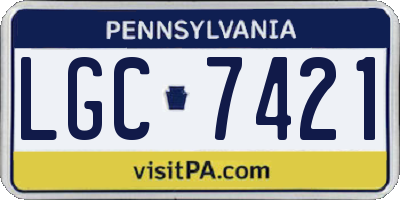 PA license plate LGC7421