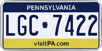 PA license plate LGC7422