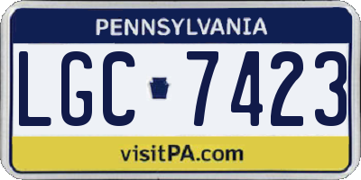 PA license plate LGC7423