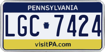 PA license plate LGC7424