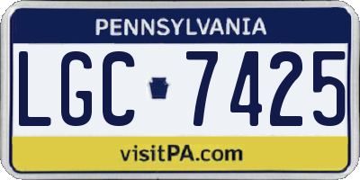PA license plate LGC7425