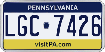 PA license plate LGC7426