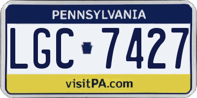 PA license plate LGC7427