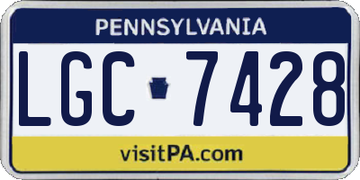 PA license plate LGC7428