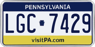 PA license plate LGC7429