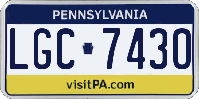 PA license plate LGC7430