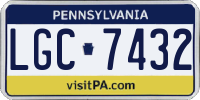 PA license plate LGC7432