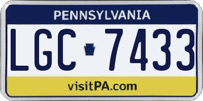 PA license plate LGC7433